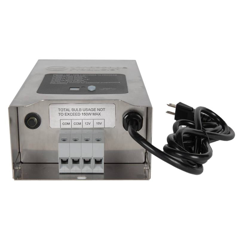 Landscape Products LP-TR1 Multi-Tap Stainless Steel LED Lighting Transformer with Timer and Photocell