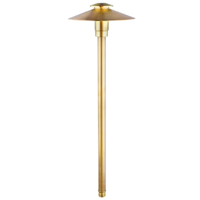 Brilliance Brass Yosemite 18" Path Light, No Lamp (SEQUOIA-PL-7-G4-BR-F-NL) - Lighting Disty - SEQUOIA-PL-7-G4-BR-F-NL