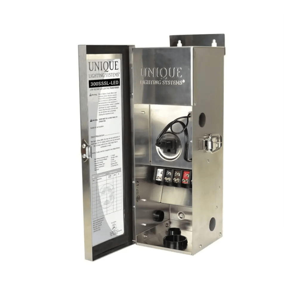 Unique Lighting Systems 300W Stainless Steel Transformer 12V-15V Output | 300SSSL-LED - Lighting Disty - 300SSSL-LED