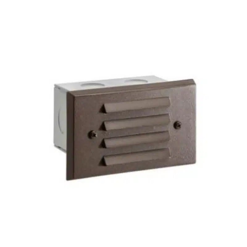 Vista 4242 4" Bronze Aluminum 2.5W 2950K LED Louvered Step Brick Light (SL-4242-Z-2.5-W-T3) - Lighting Disty - SL-4242-Z-2.5-W-T3