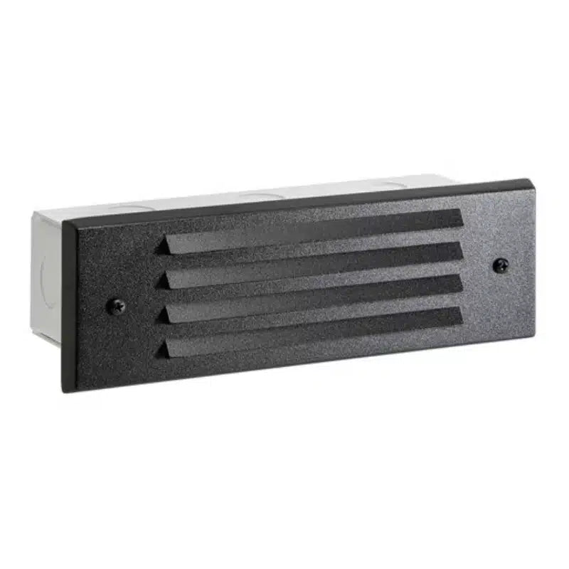 Vista 4246 9" Black Aluminum 2.5W 2950K LED Louvered Step Brick Light (SL-4246-B-2.5-W-T3) - Lighting Disty - SL-4246-B-2.5-W-T3