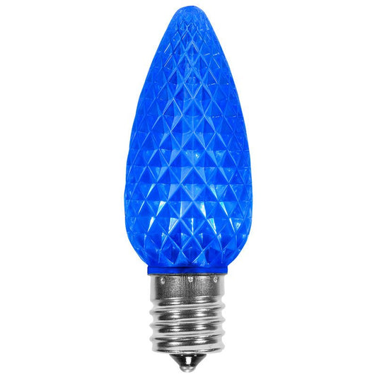 25 Pack C9 Blue LED Superbrite Holiday Christmas Faceted Bulb - Lighting Disty - 81871