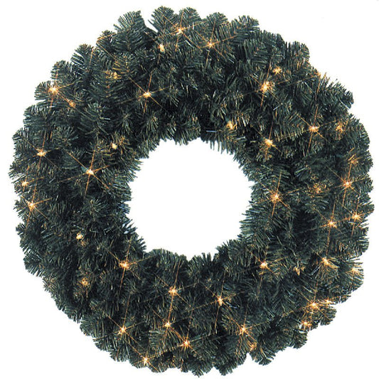 36-Inch Holiday Christmas Festive Wreath with 100 Warm 5MM LED Lights - Lighting Disty - 81931