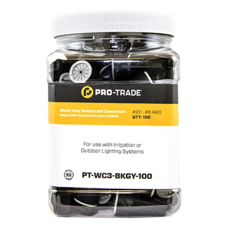 Pro-Trade Black/Gray Wire Connector #22-#8, 100-Pack Cani...