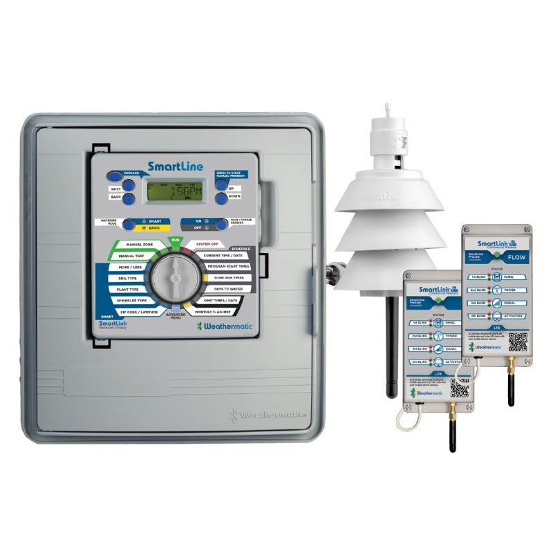 Weathermatic SL1616 16 Zone Controller and 1-Year SmartLink CAT M1 Cellular Network Bundle (SL1616-1YR-BDL-FLOW-M1NA) - Lighting Disty - SL1616-1YR-BDL-FLOW-M1NA